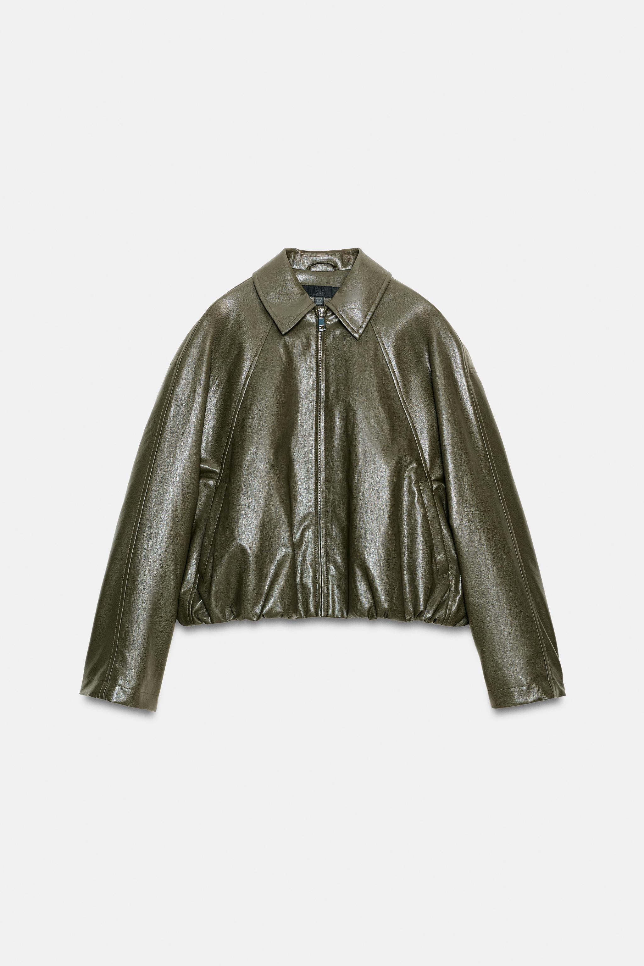 FAUX LEATHER BOMBER JACKET